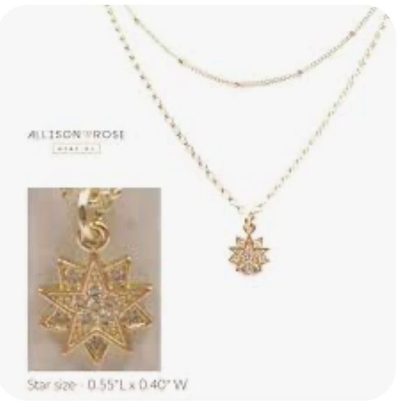 NEW Allison Rose Atelier 2pc Celestial CZ Gold Star
Engraved Layered Necklace - Picture 1 of 9